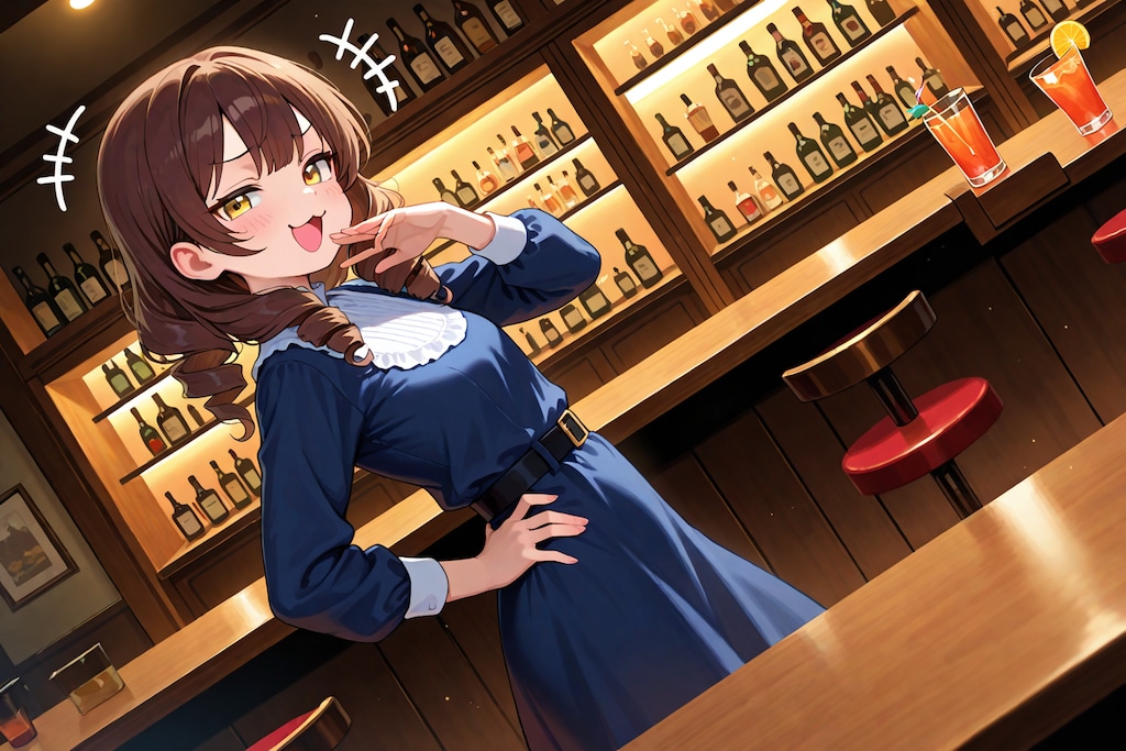 自分をお嬢様と思い込んでいるバーのメスガキ店員