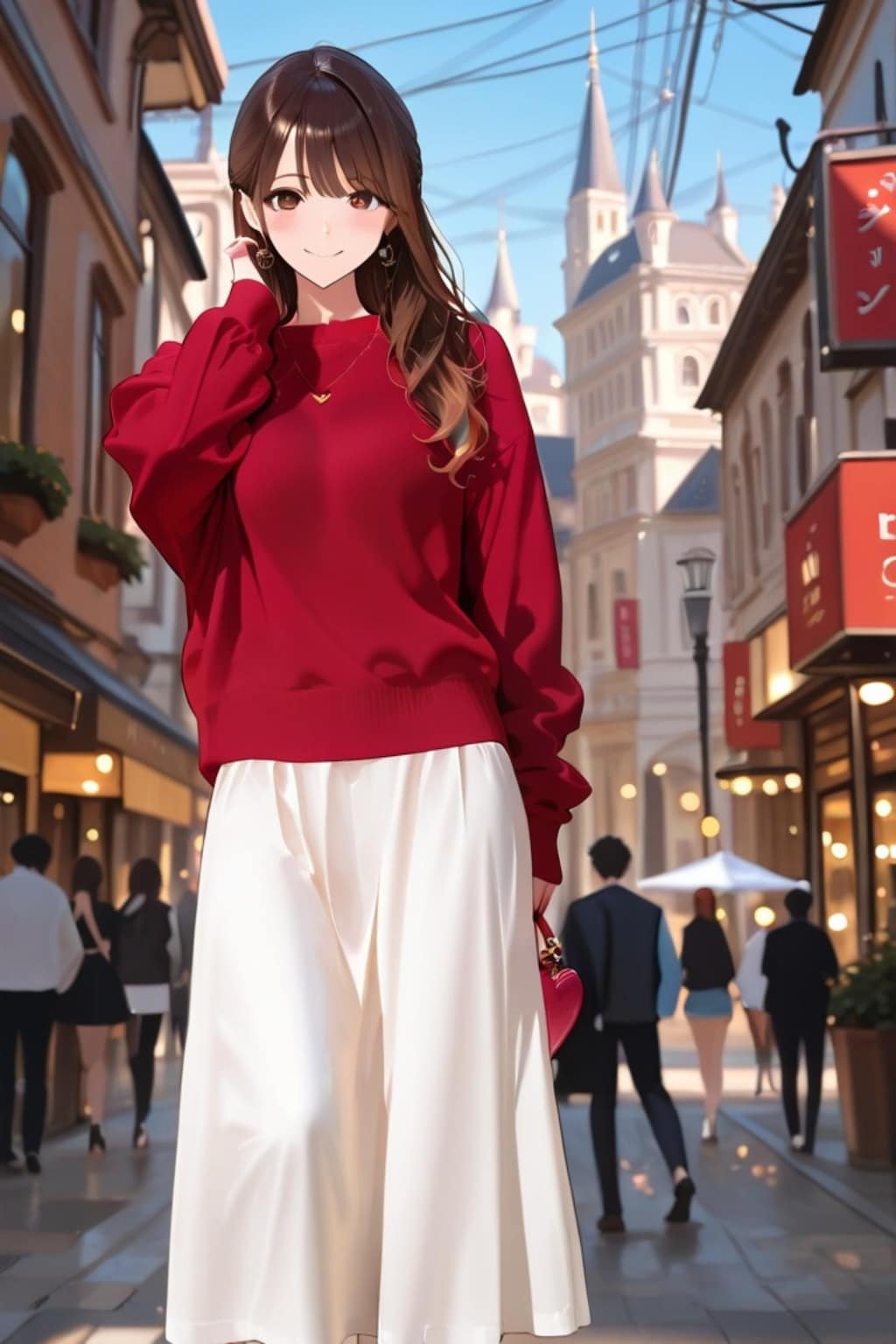 街を歩く茶髪ちゃん