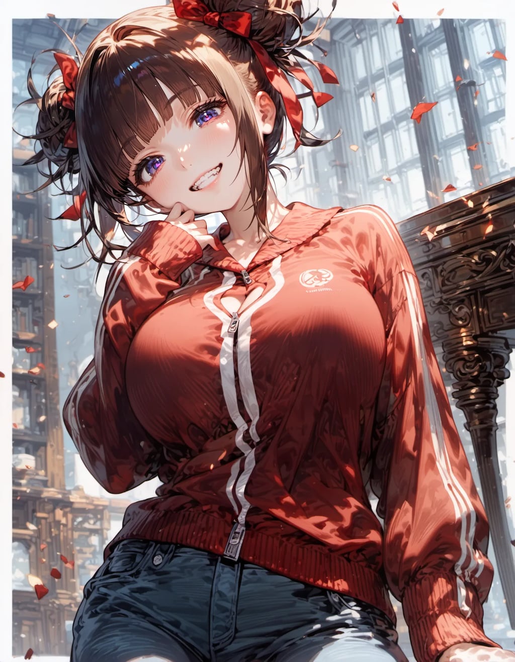 The Librarian's Crimson Verve