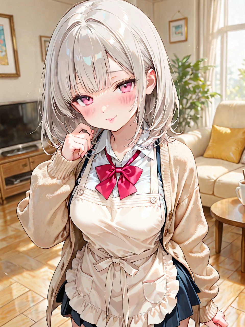 制服エプロンでお出迎え | の人気AIイラスト・グラビア