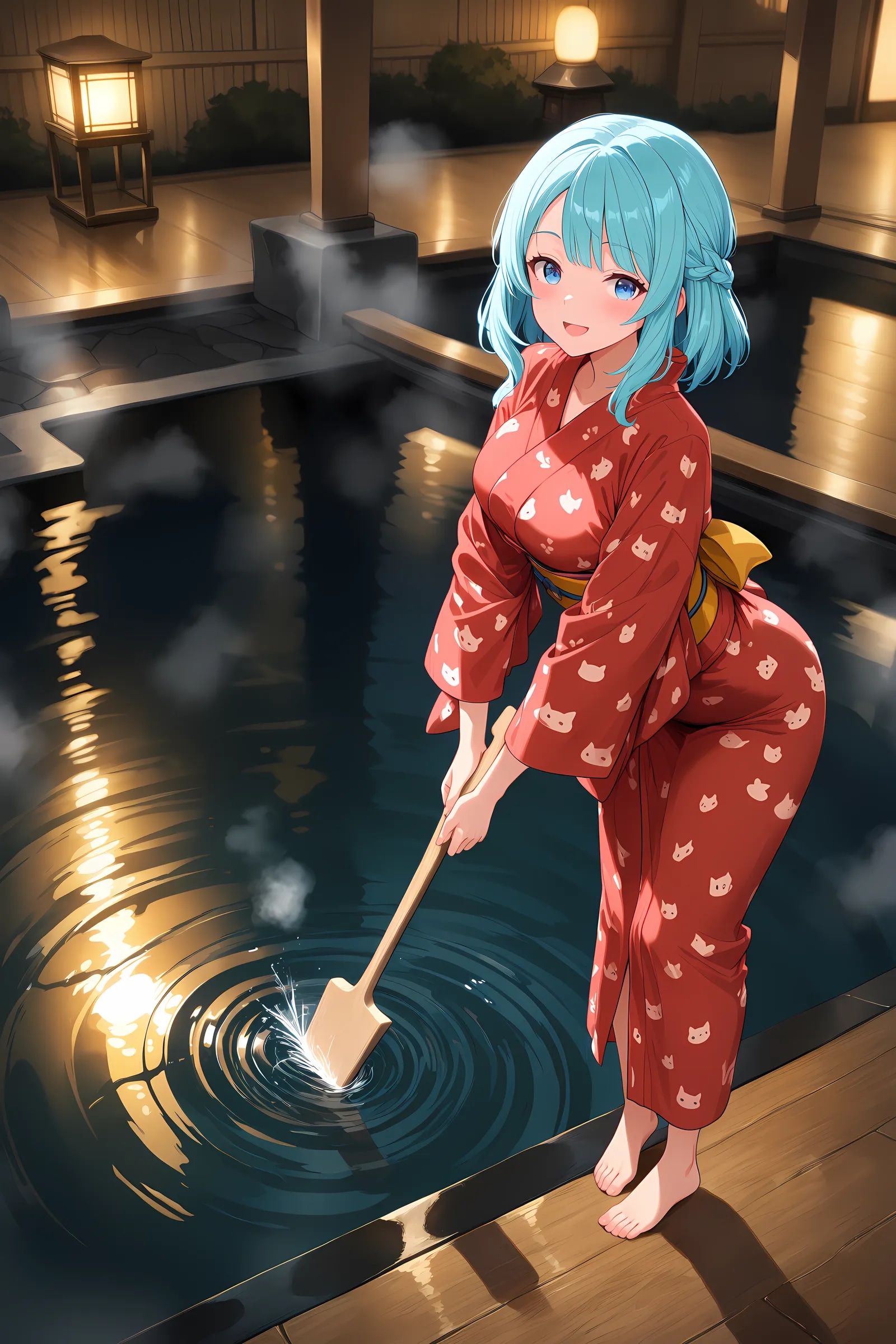 湯揉みに挑戦！♨ | の人気AIイラスト・グラビア