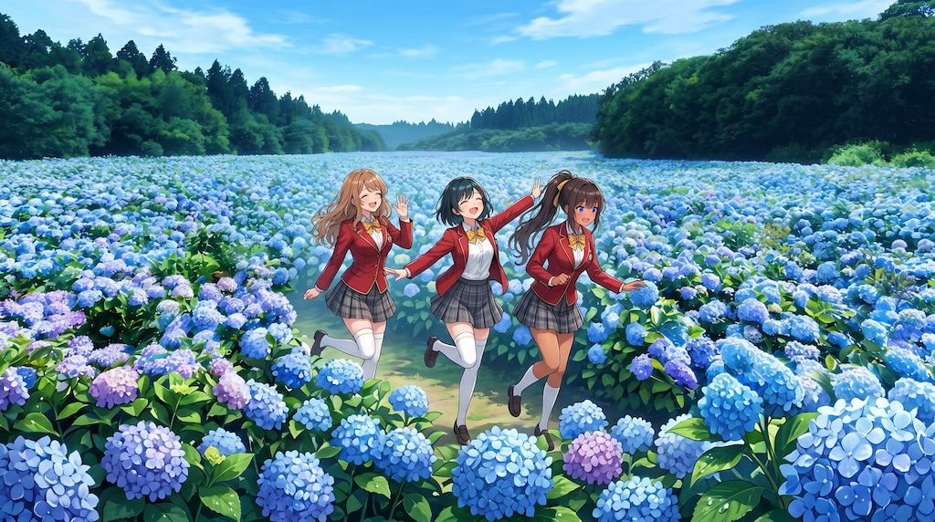 紫陽花畑でつかまえて