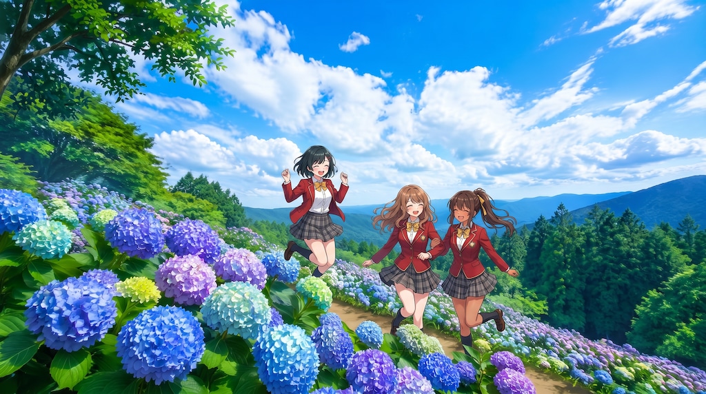 紫陽花畑でつかまえて