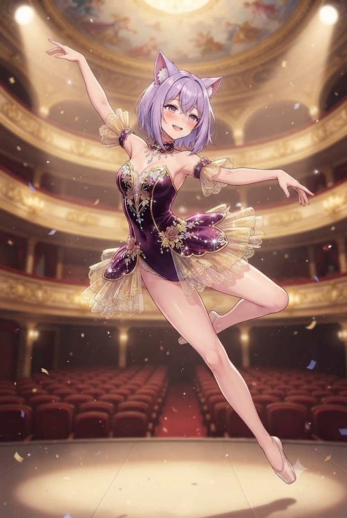 可憐に美しく跳ぶプリマドンナのシス