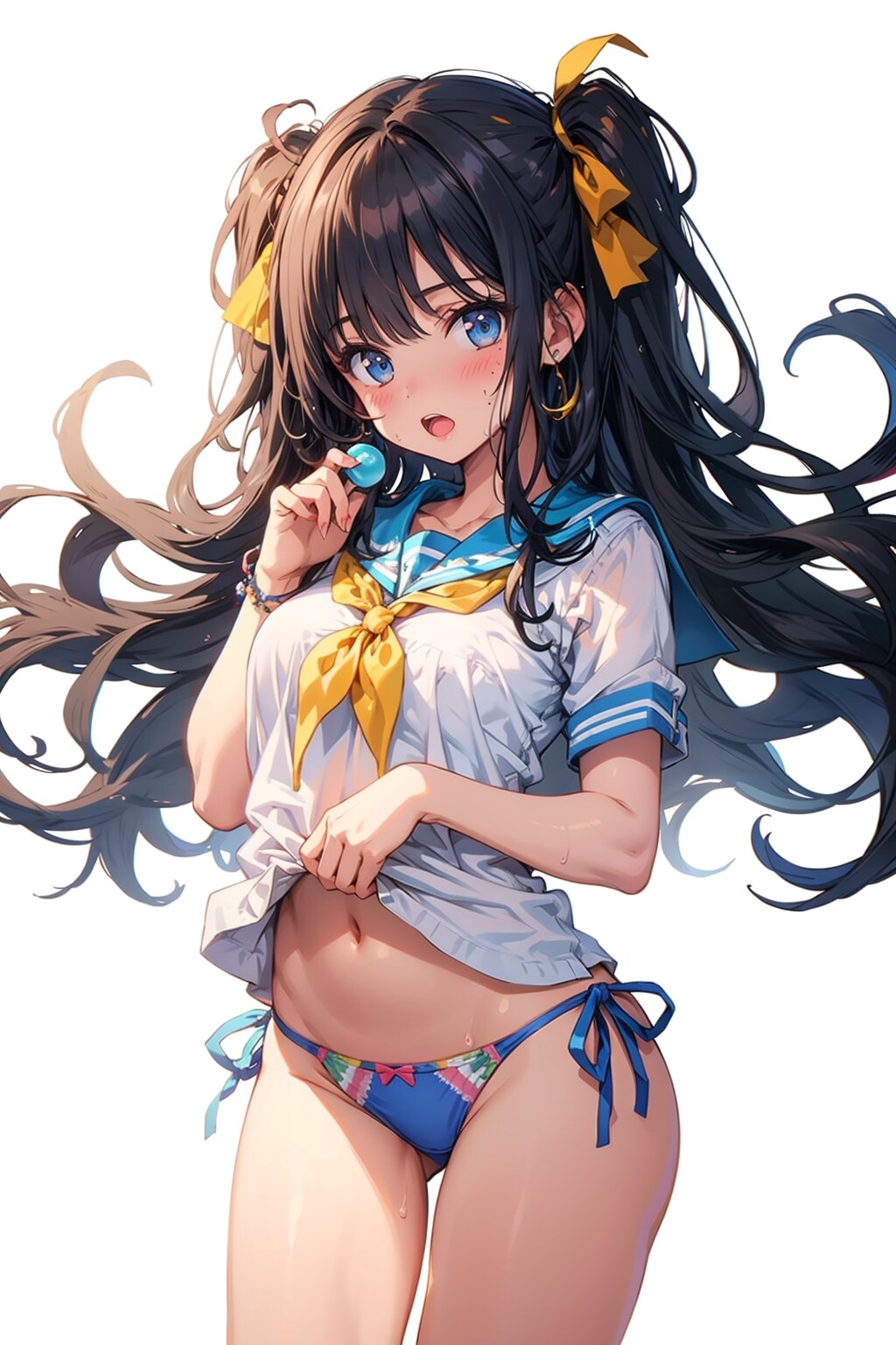 セーラー服の下にビキニ水着