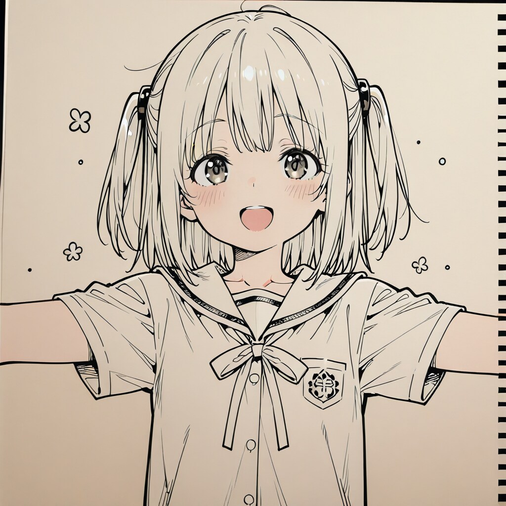 下書きの女の子