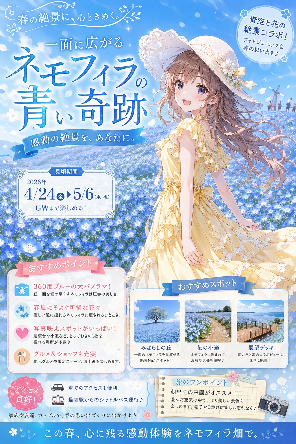 ネモフィラ畑を見に行こう