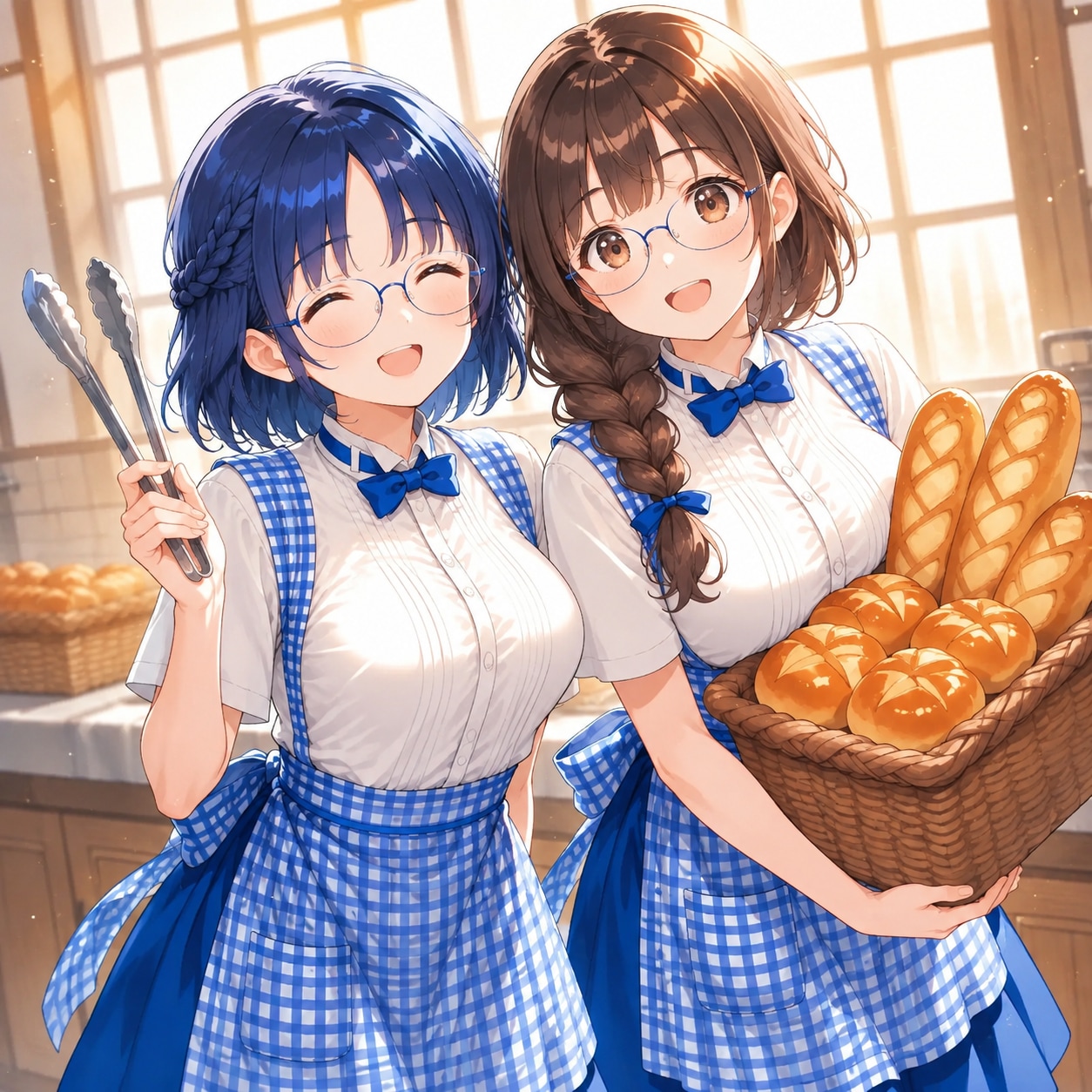 【FA御礼】なしょさんの「舞ちゃん」とツーショットイラスト🥖 | の人気AIイラスト・グラビア