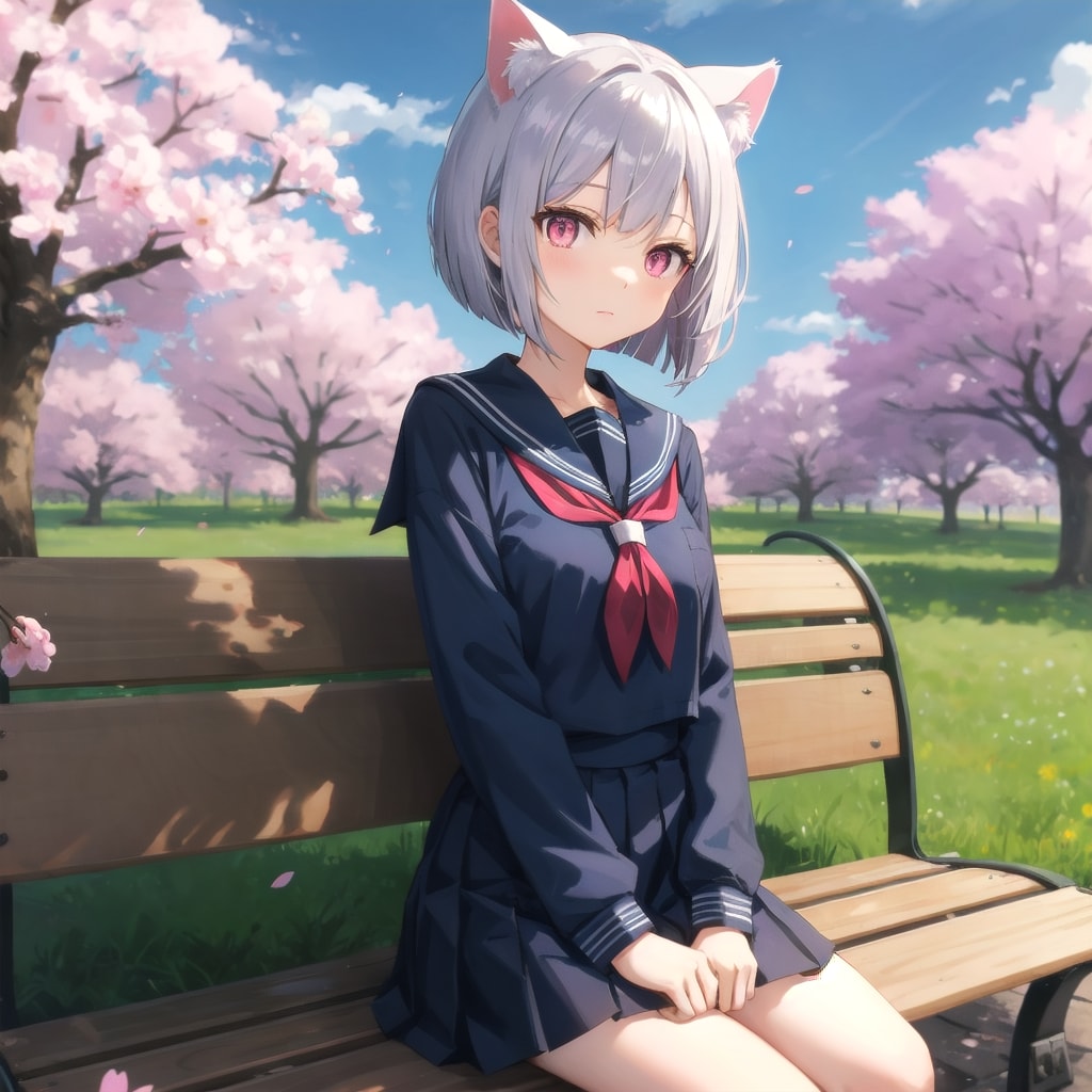 MEIKOを銀髪ピンクの目にしてみた | の人気AIイラスト・グラビア