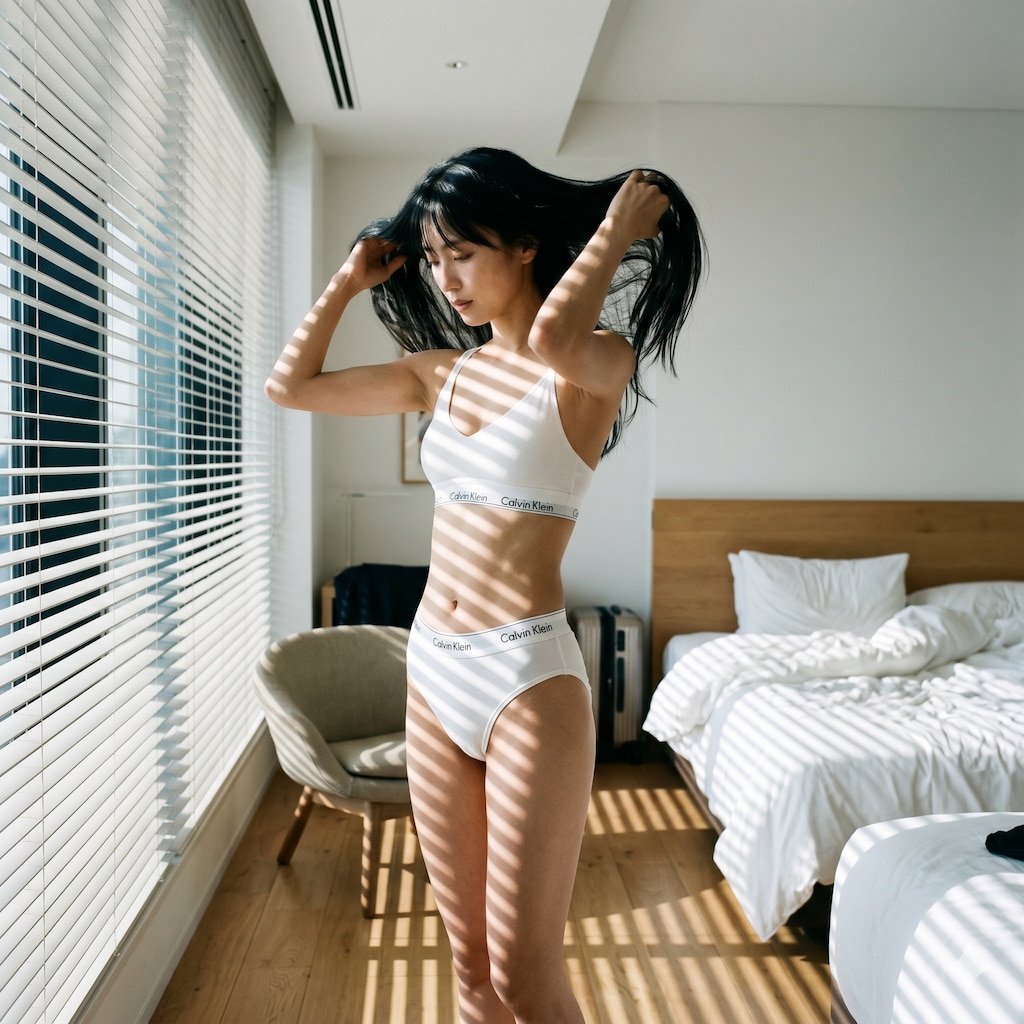 calvin kleinを着た美女