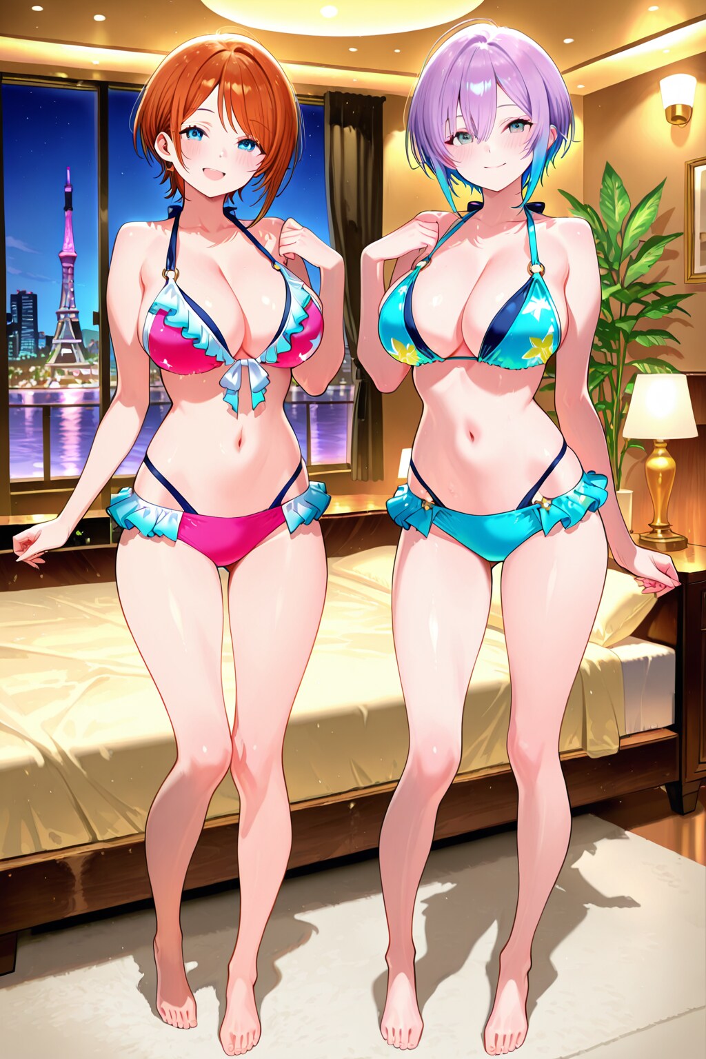SPICEアイドル二人組　水着　その２をPHOENIXで生成してみた