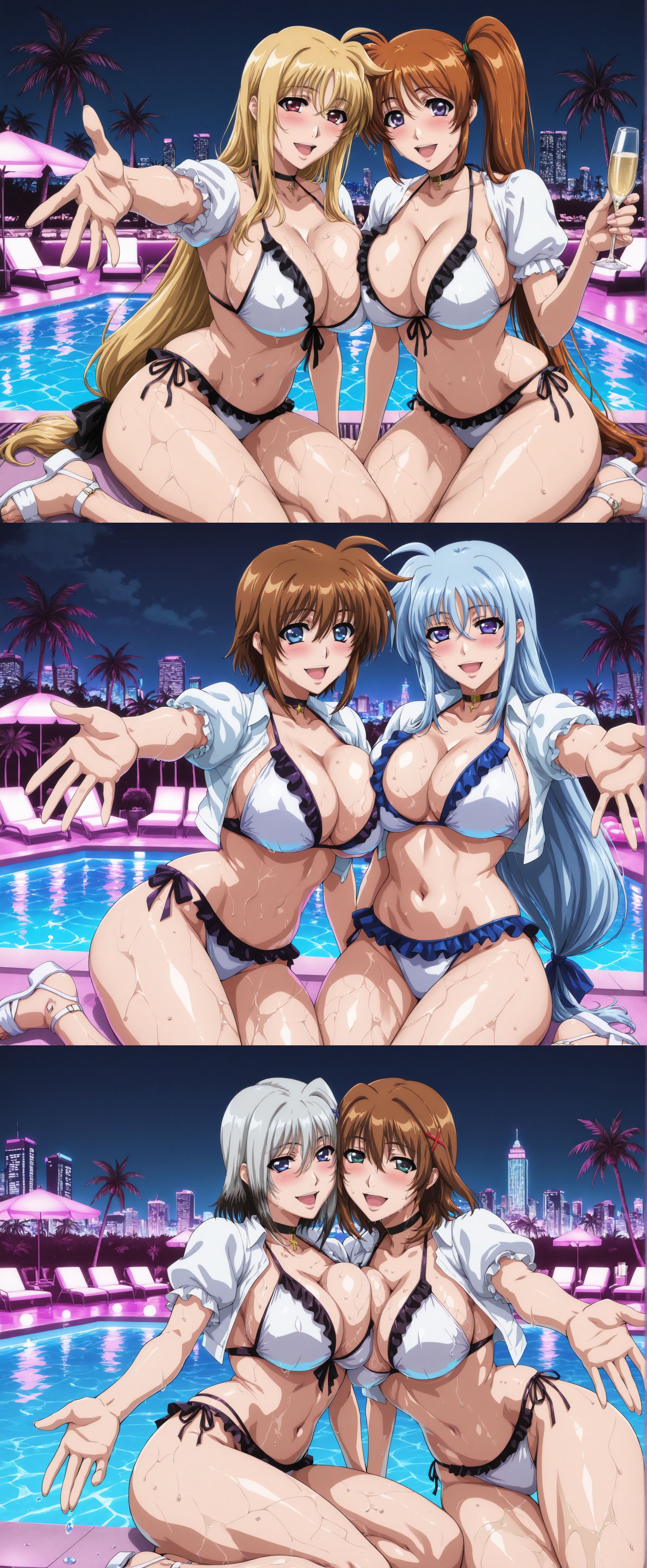 ナイトプールよー⊂⌒~⊃｡ω｡)⊃