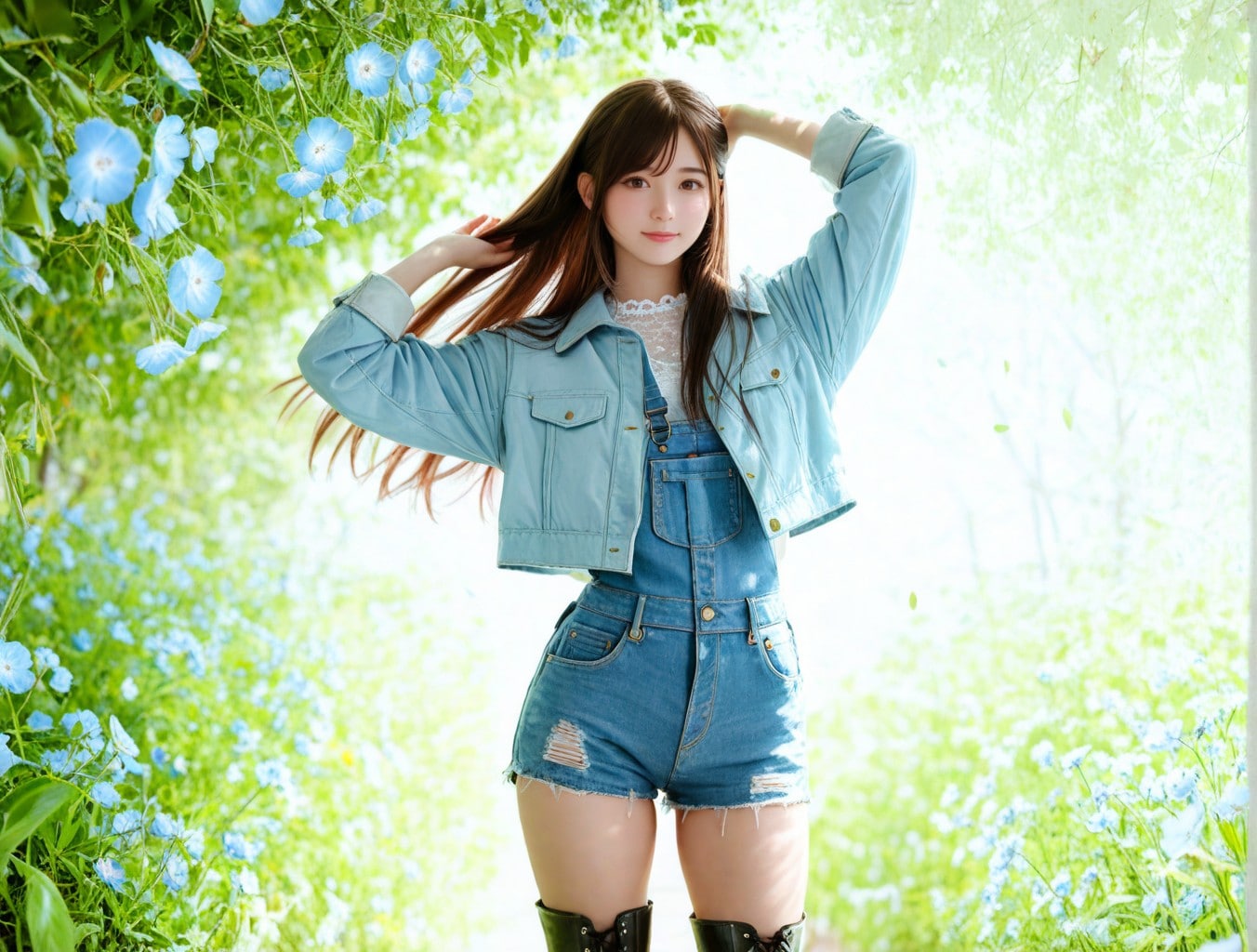 Nemophila flower Girl | の人気AIイラスト・グラビア