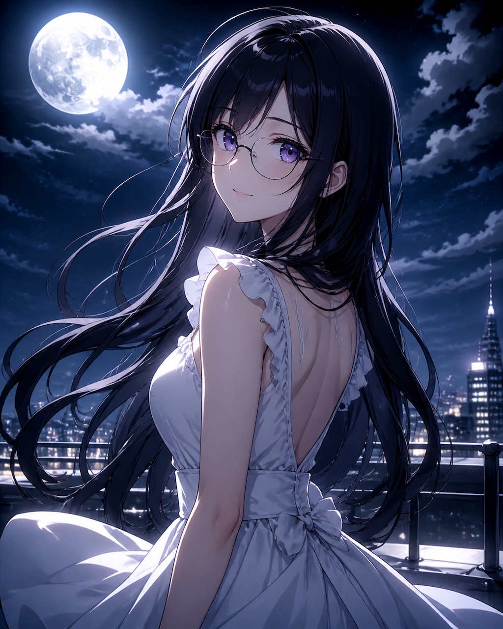 月明かりの黒髪メガネ（ノゾミ）