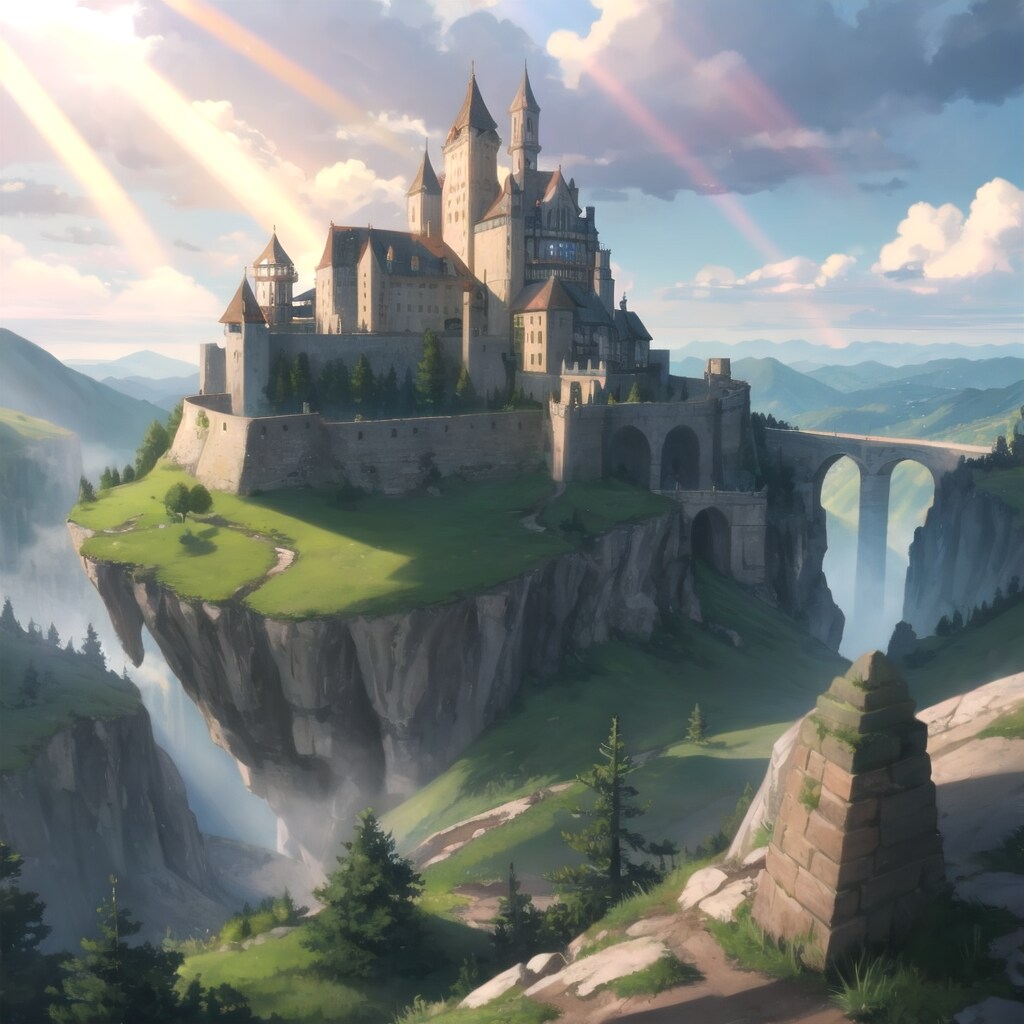 山の上の要塞と渓谷