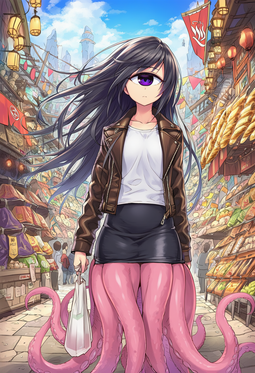 単眼スキュラ　露店巡り | の人気AIイラスト・グラビア
