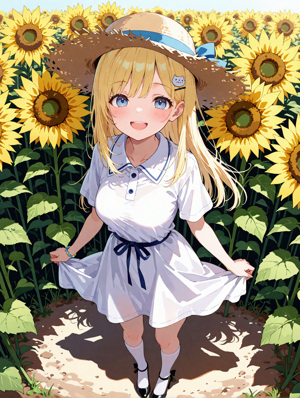 ひまわり畑にて