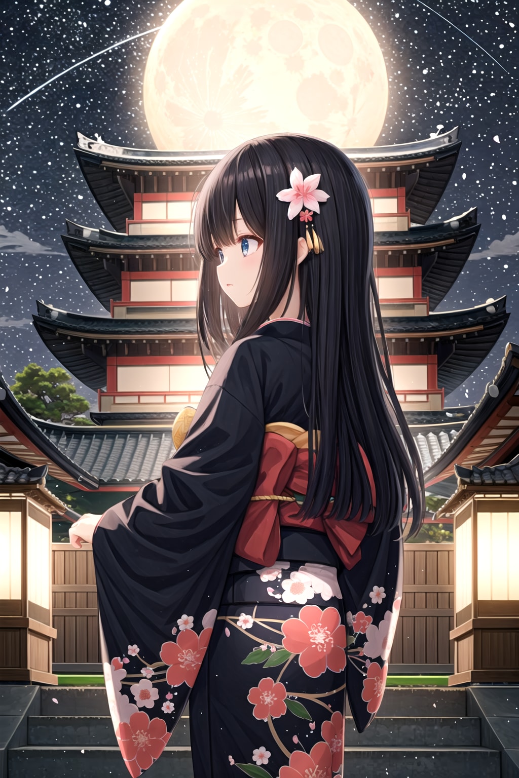 満月と彼女 | の人気AIイラスト・グラビア