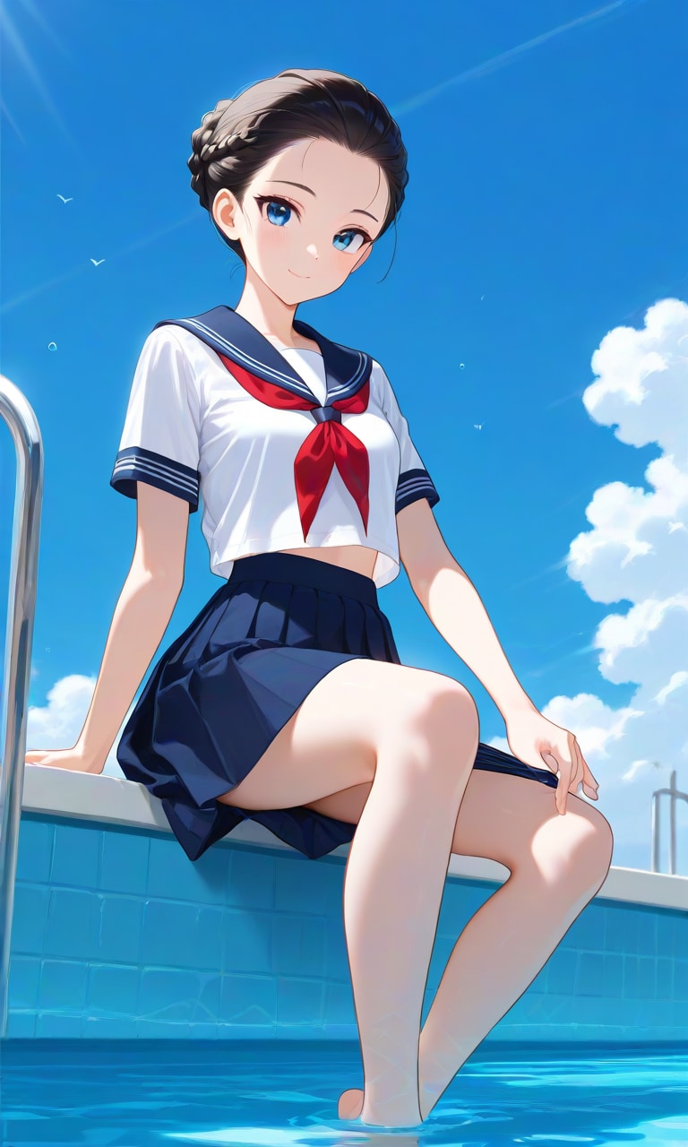 裸足でプール | の人気AIイラスト・グラビア