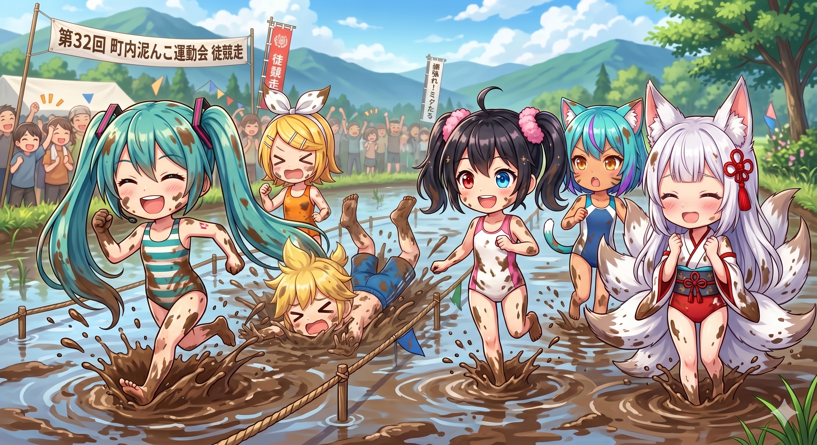 泥んこ運動会！ | の人気AIイラスト・グラビア