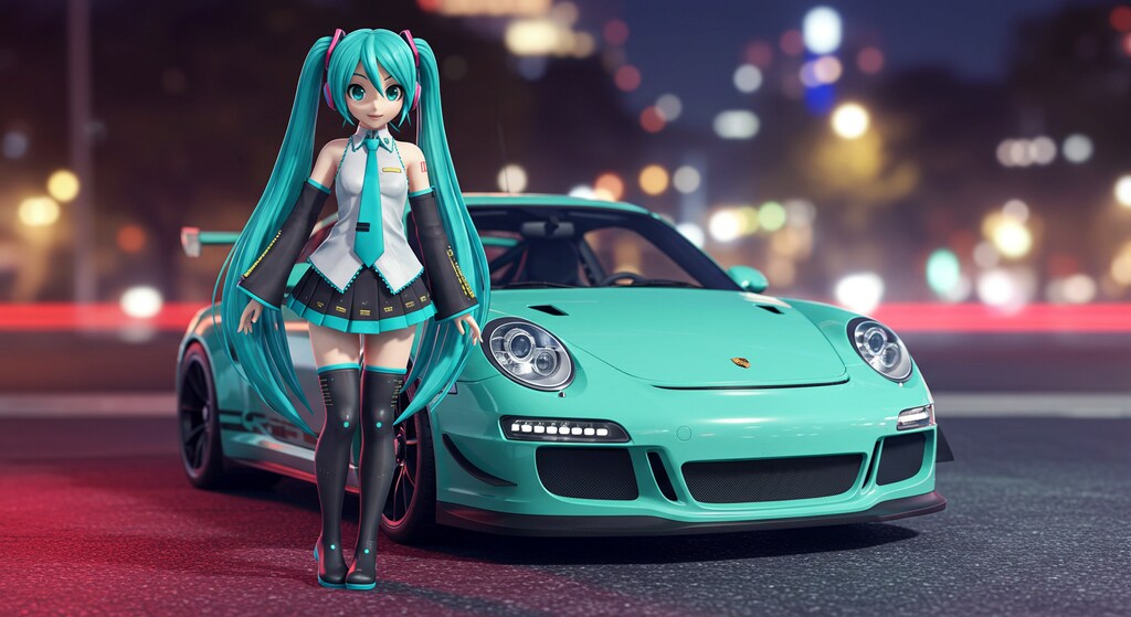初音ミクとポルシェ