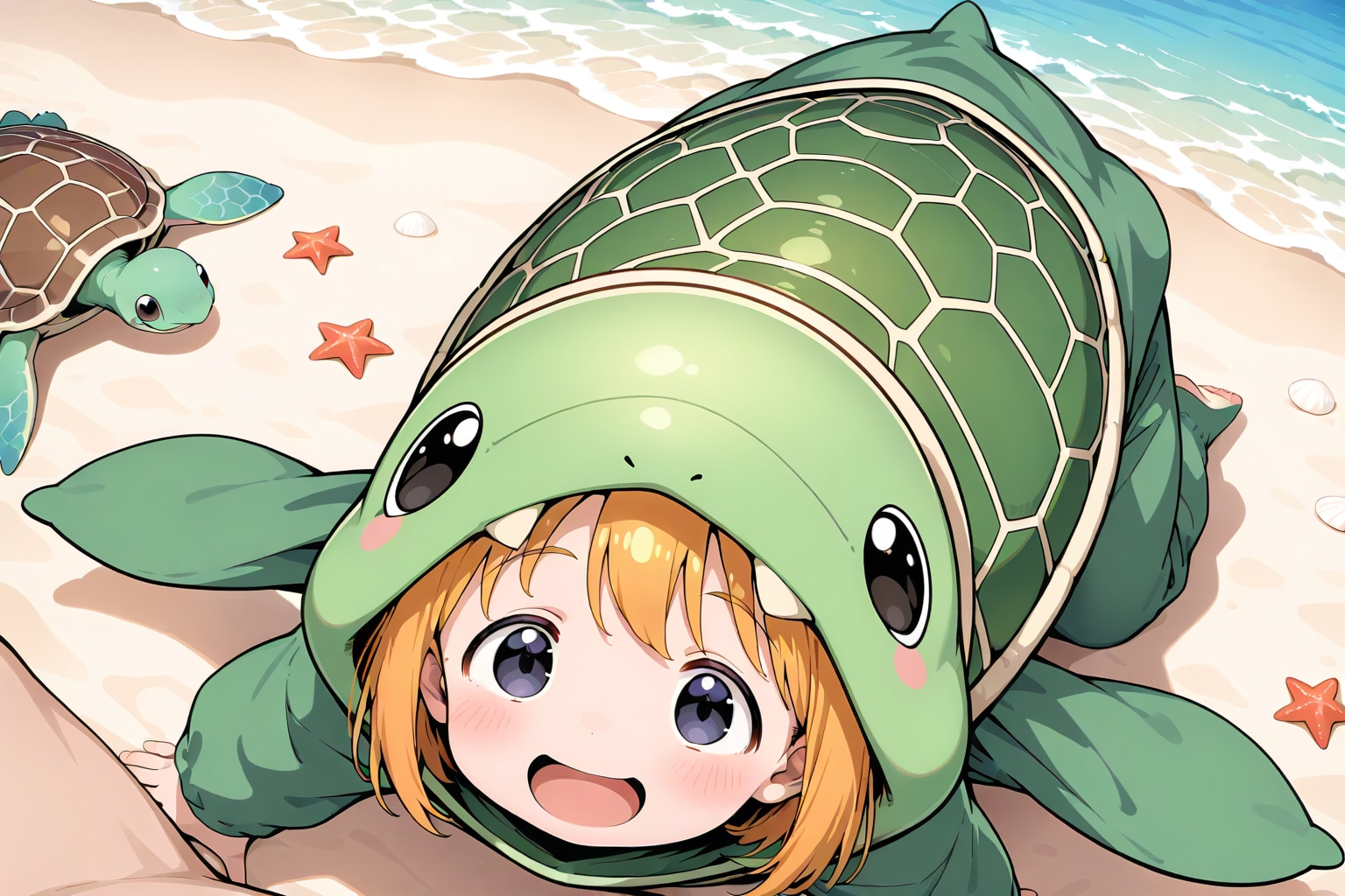 ウミガメのきぐるみ（モデル: HARPY） | の人気AIイラスト・グラビア