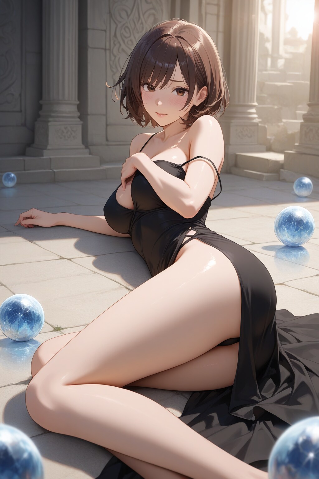 転んでしまって♡　思わずセクシー過ぎのお姉さん
