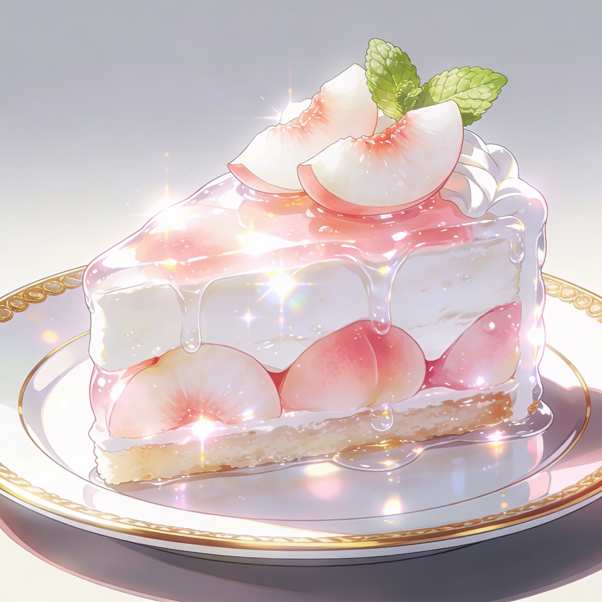 白桃ジュレケーキ | の人気AIイラスト・グラビア