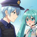 警察官と初音ミク 2枚目