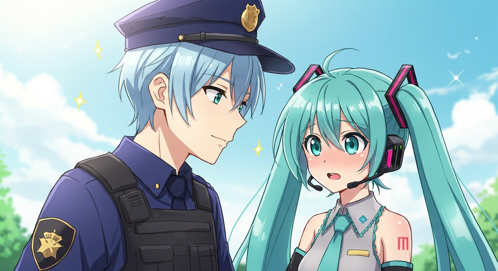 警察官と初音ミク