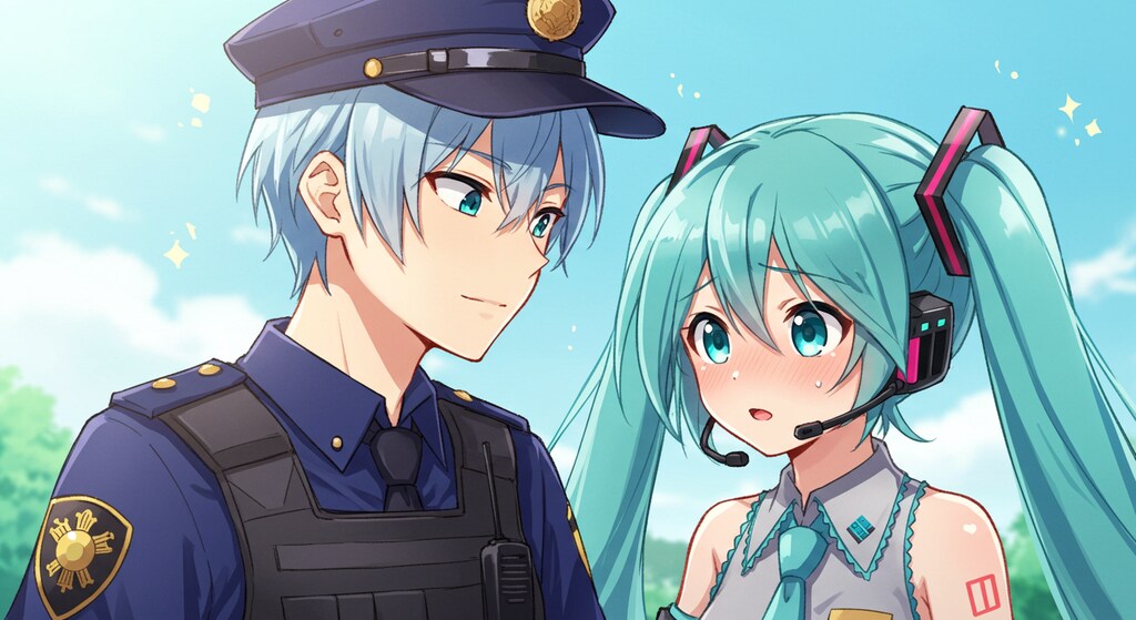 警察官と初音ミク