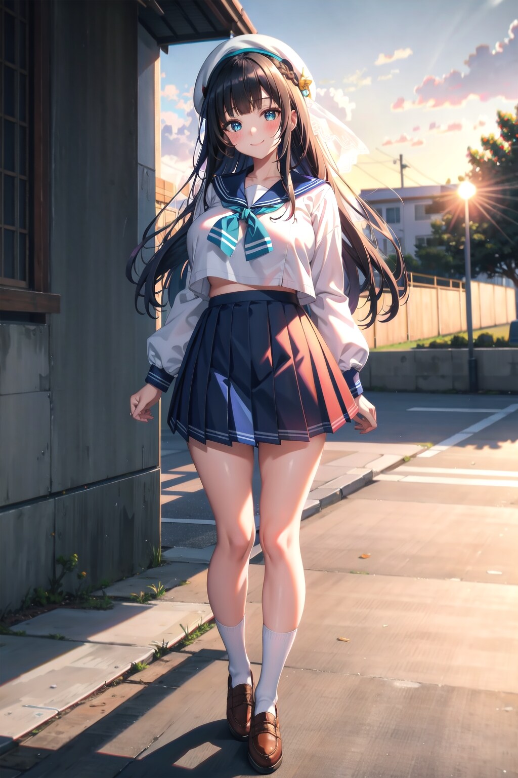 夕方のセーラー服
