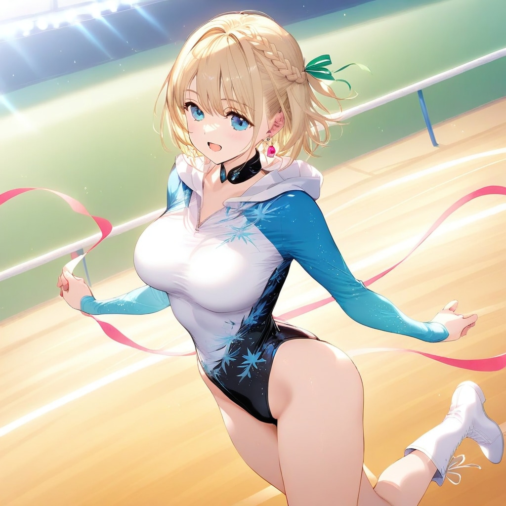 金髪ショート新体操美少女