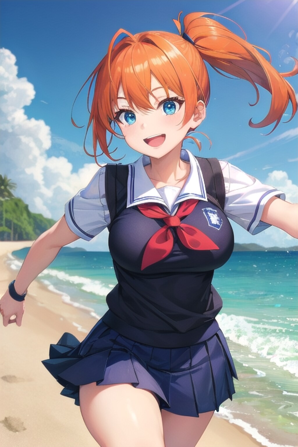 砂浜を走る女の子(Ver..V4B)