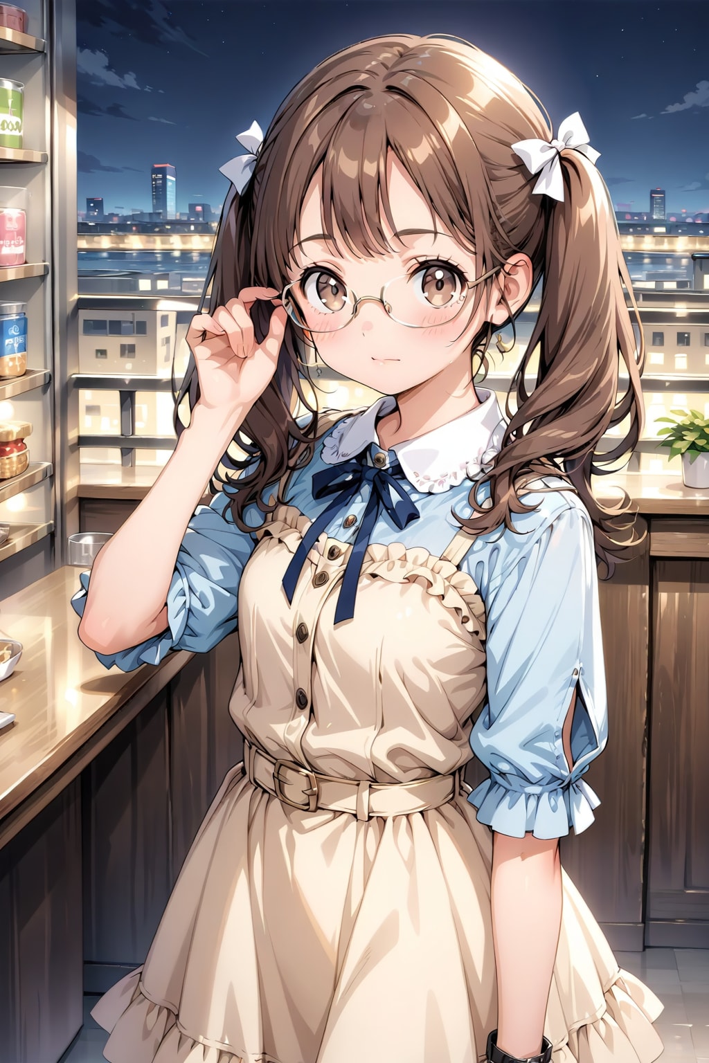 茶髪眼鏡の女の子