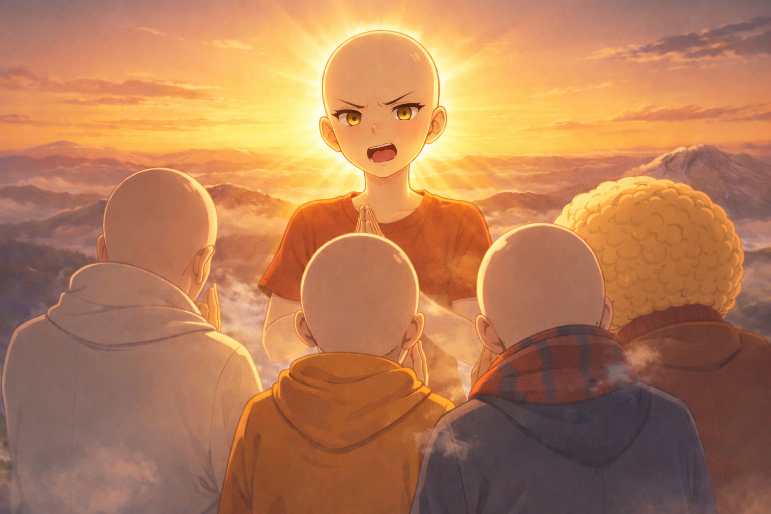 初日の出を拝む湖夏の一族 | の人気AIイラスト・グラビア