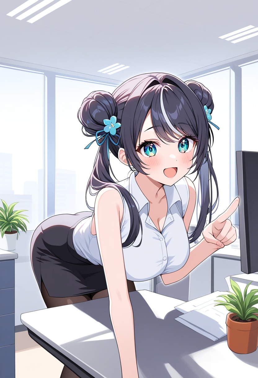 OL姿のうちの子たち | の人気AIイラスト・グラビア