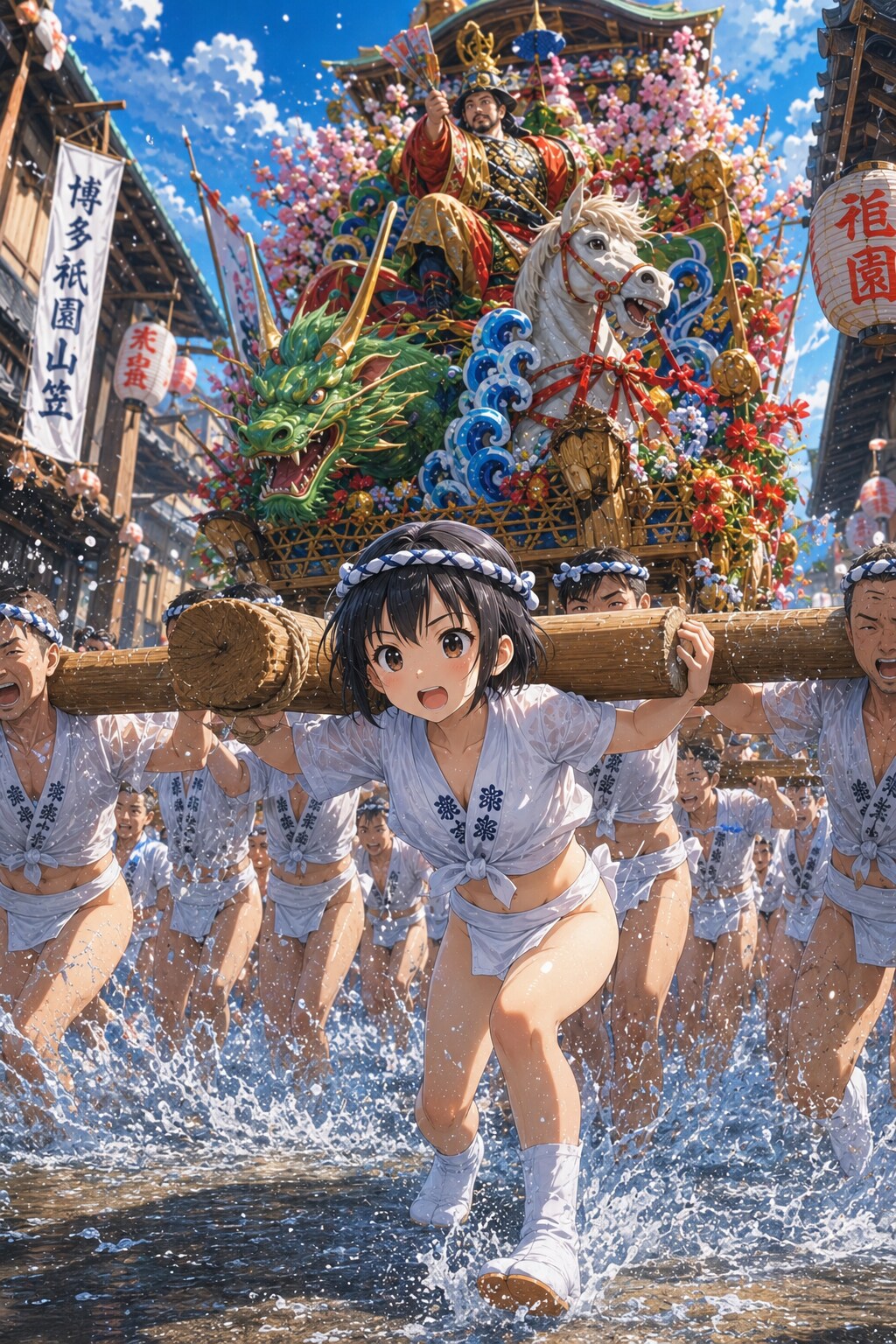 山車と女の子
