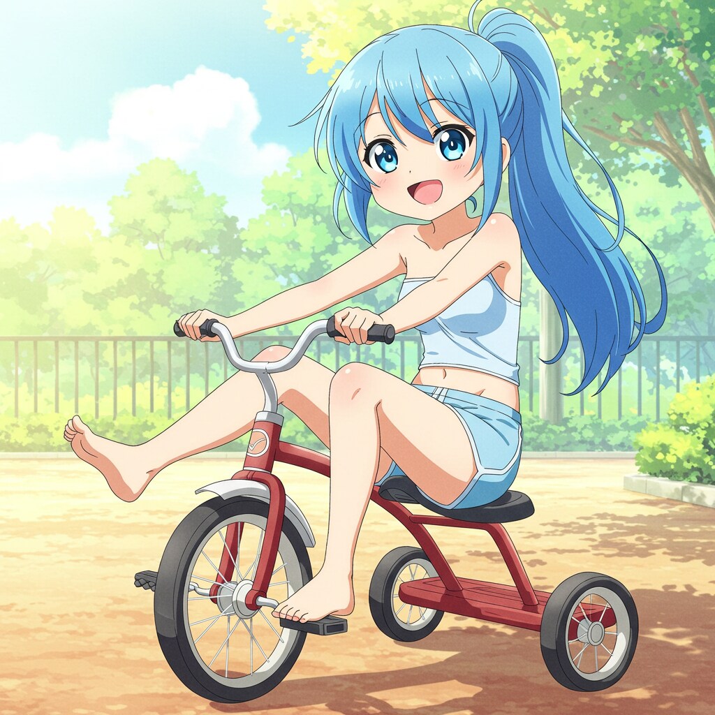 三輪車に乗る_ImageFX