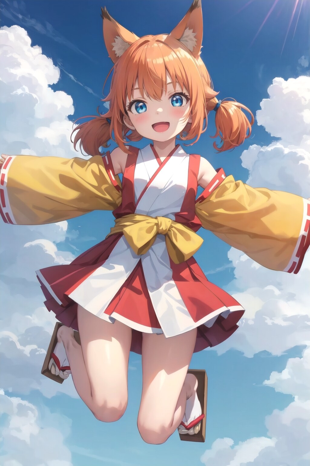 獣娘の巫女さん空飛ぶ