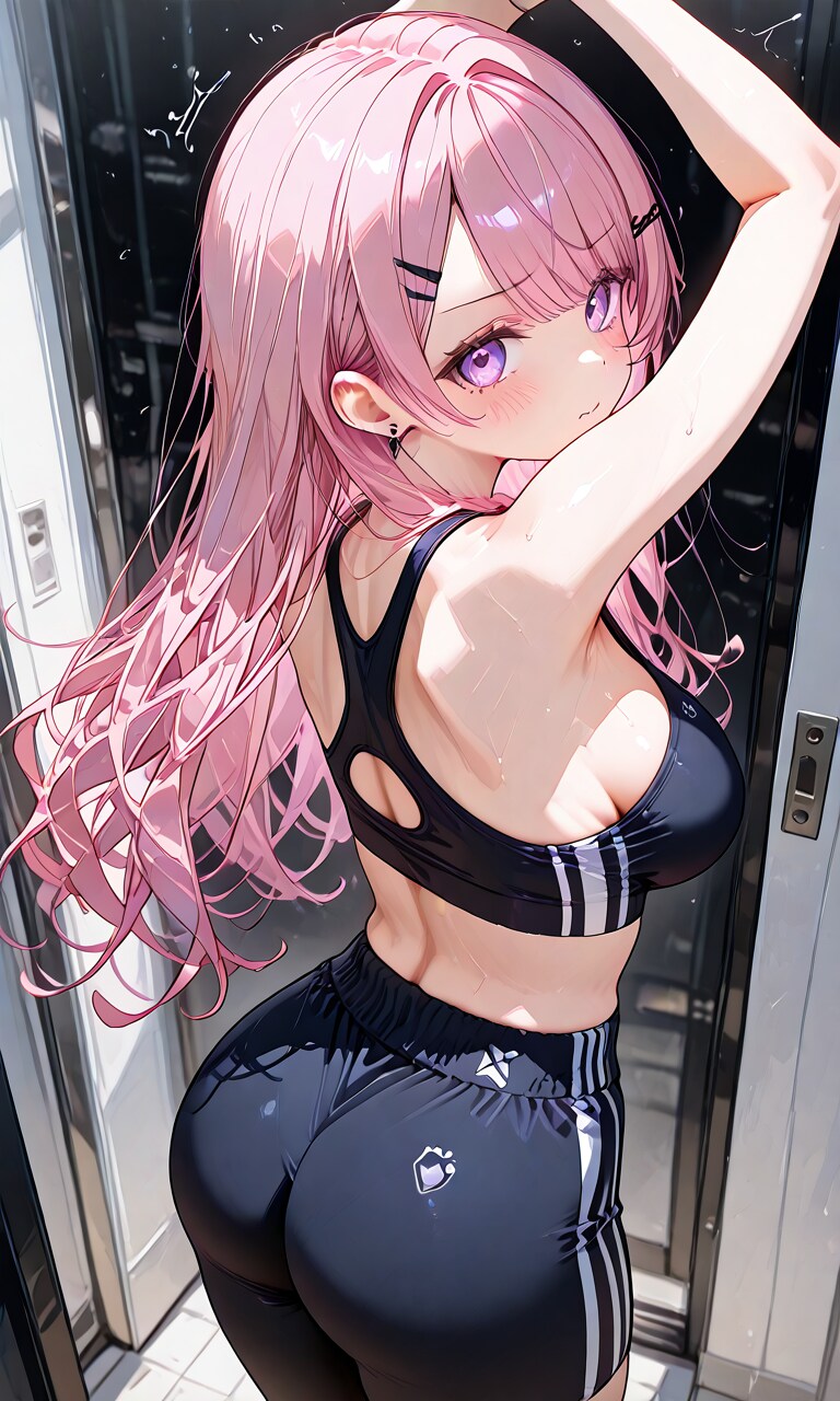 トレーニング中に振り替える少女
