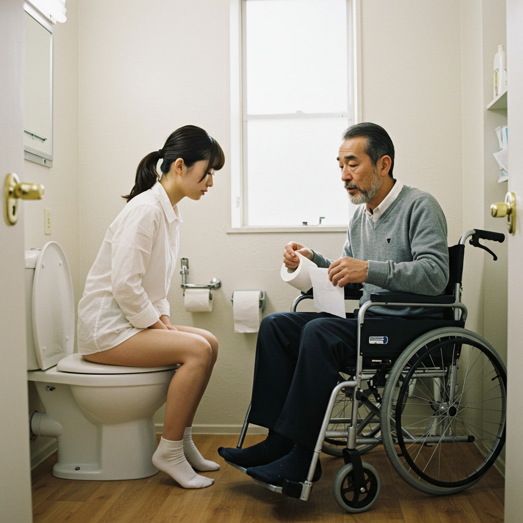 義父と一緒にトイレ