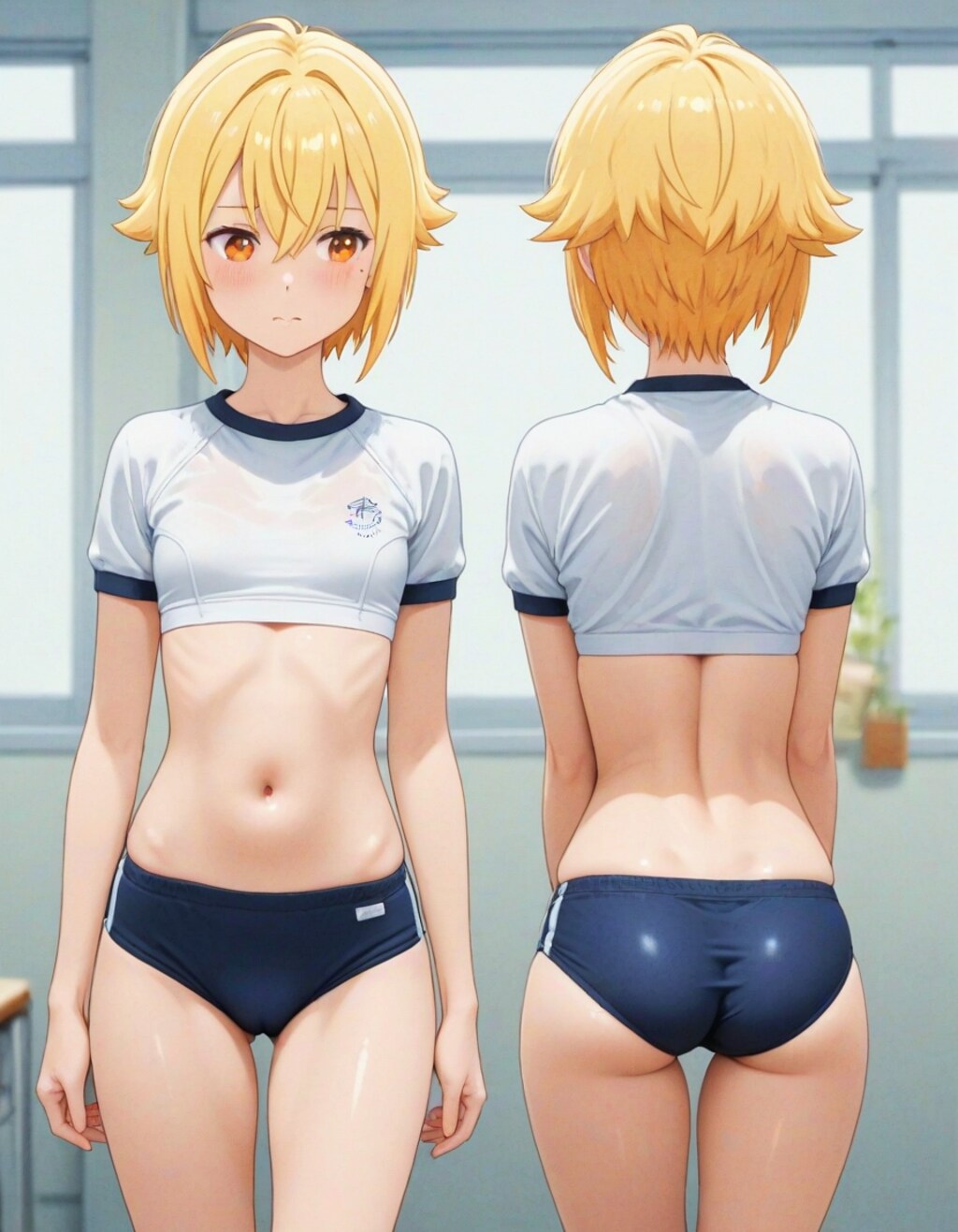 ブルマ＆体操服カタログ紺＆橙（黄）