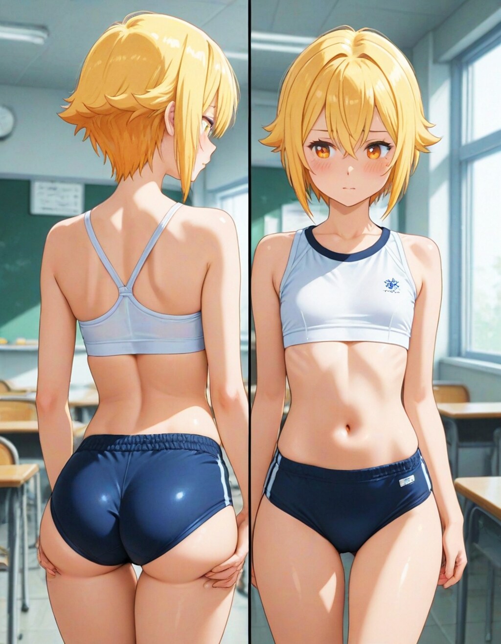 ブルマ＆体操服カタログ紺＆橙（黄）