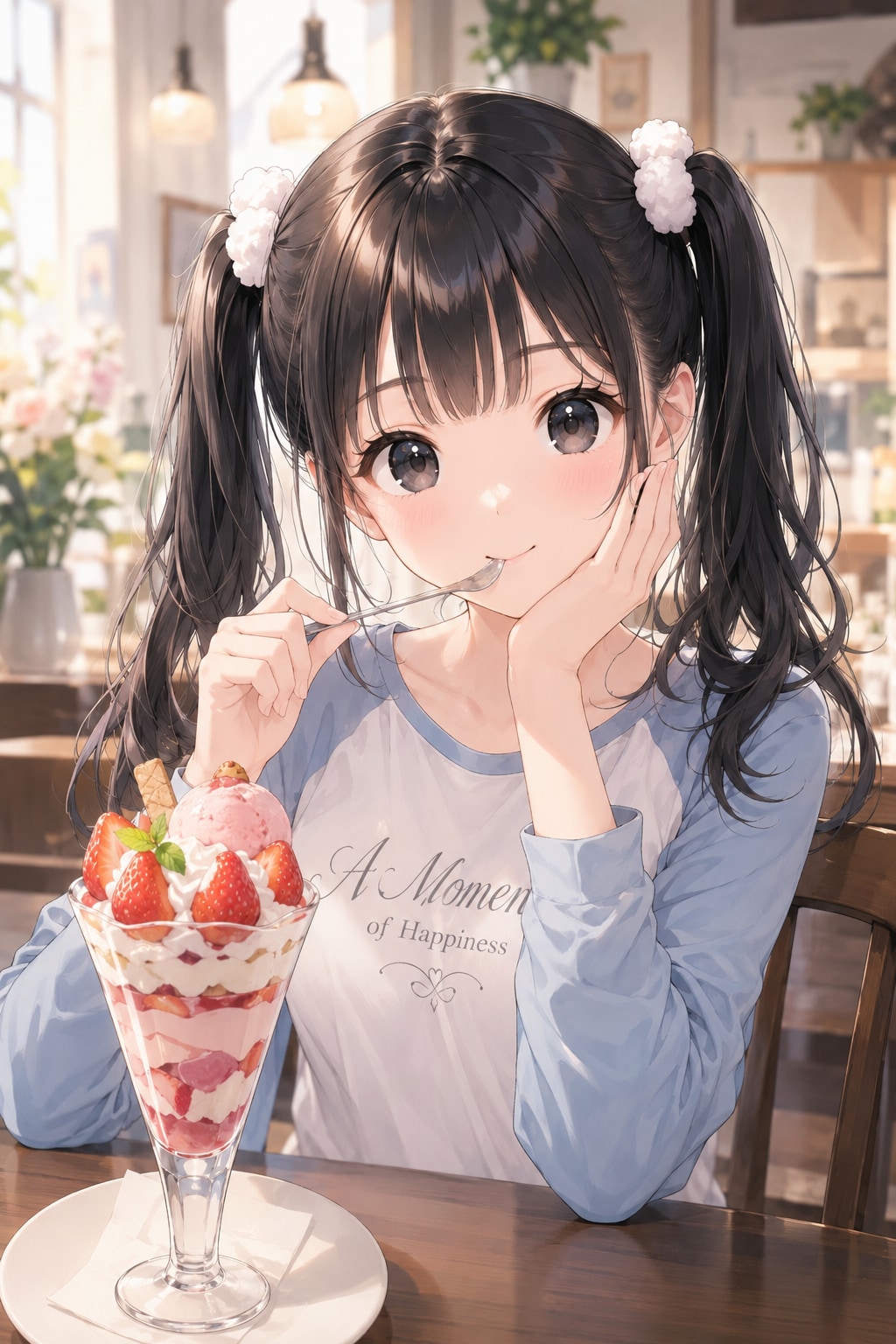 今日はパフェの日だよ〜♪ ん〜、美味しいっ💖