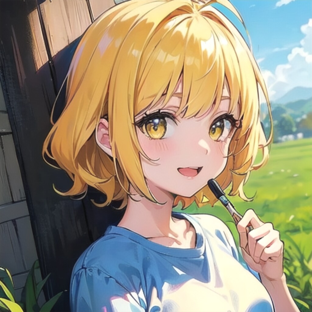 公園で微笑むユイ