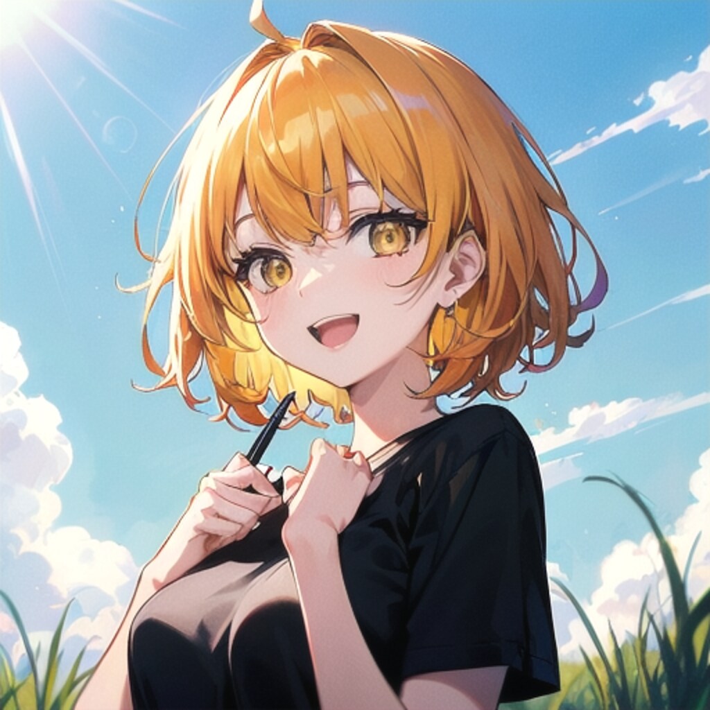 公園で微笑むユイ