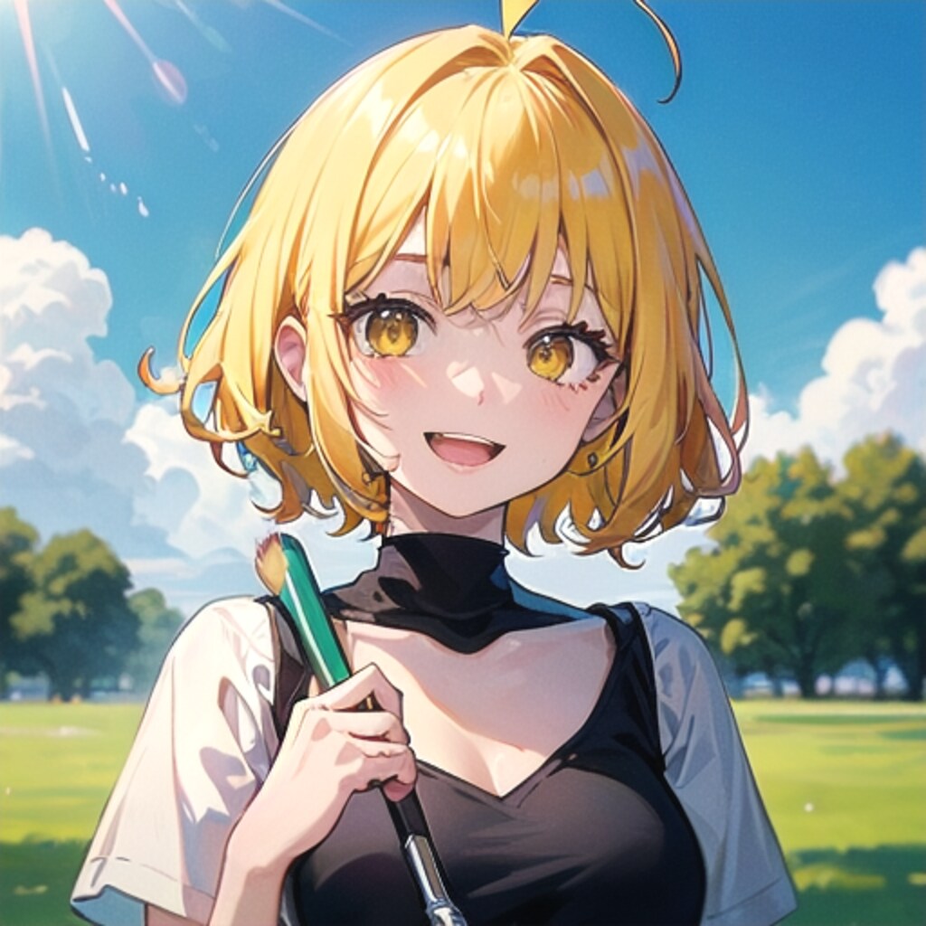 公園で微笑むユイ