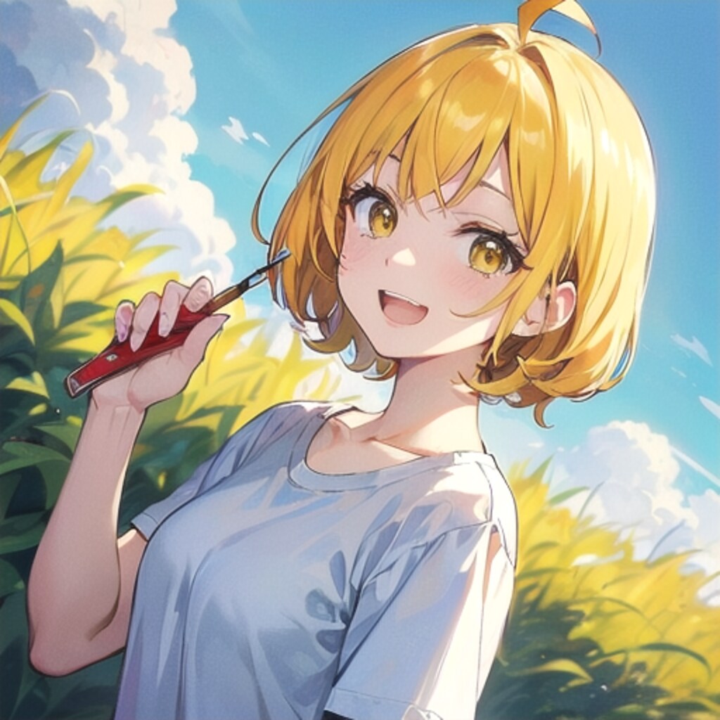 公園で微笑むユイ