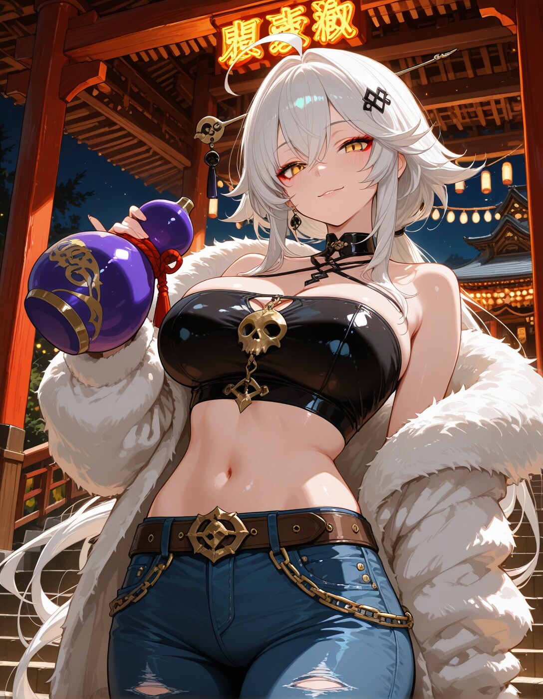 ミラパンツ祭で生成した豊穂乃果様にドクロの意匠を追加💀
